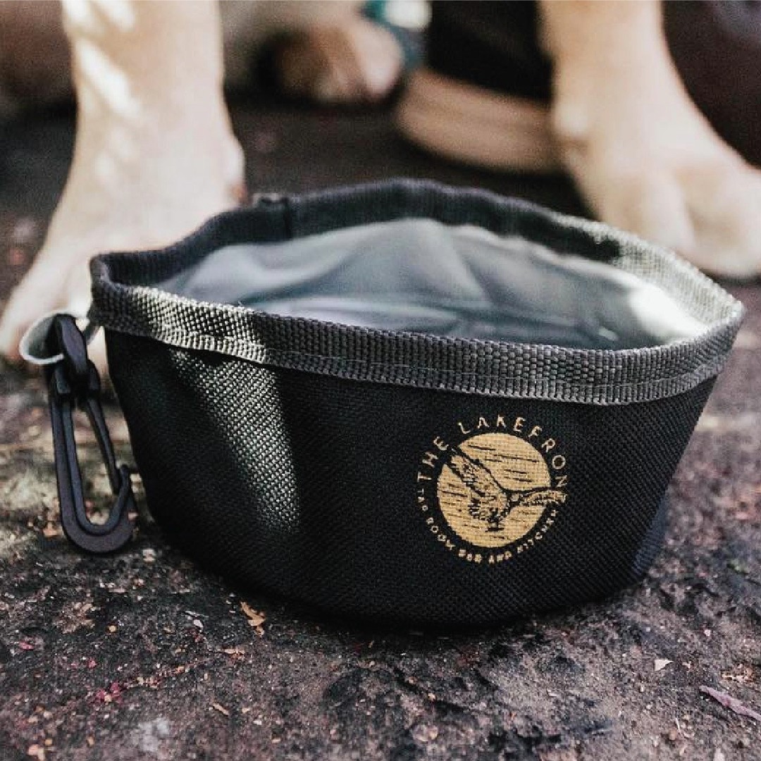 This collapsible water bowl with carabiner is perfect for traveling, long walks or the dog park with your pet. Just pour water into the bowl for a quick drink to keep them hydrated. @thelakefronttaproom The Lakefront Tap Room Bar and Kitchen  #dog #petlife  #collapsiblewaterbowl #waterbowl #pets #customwaterbowl #design