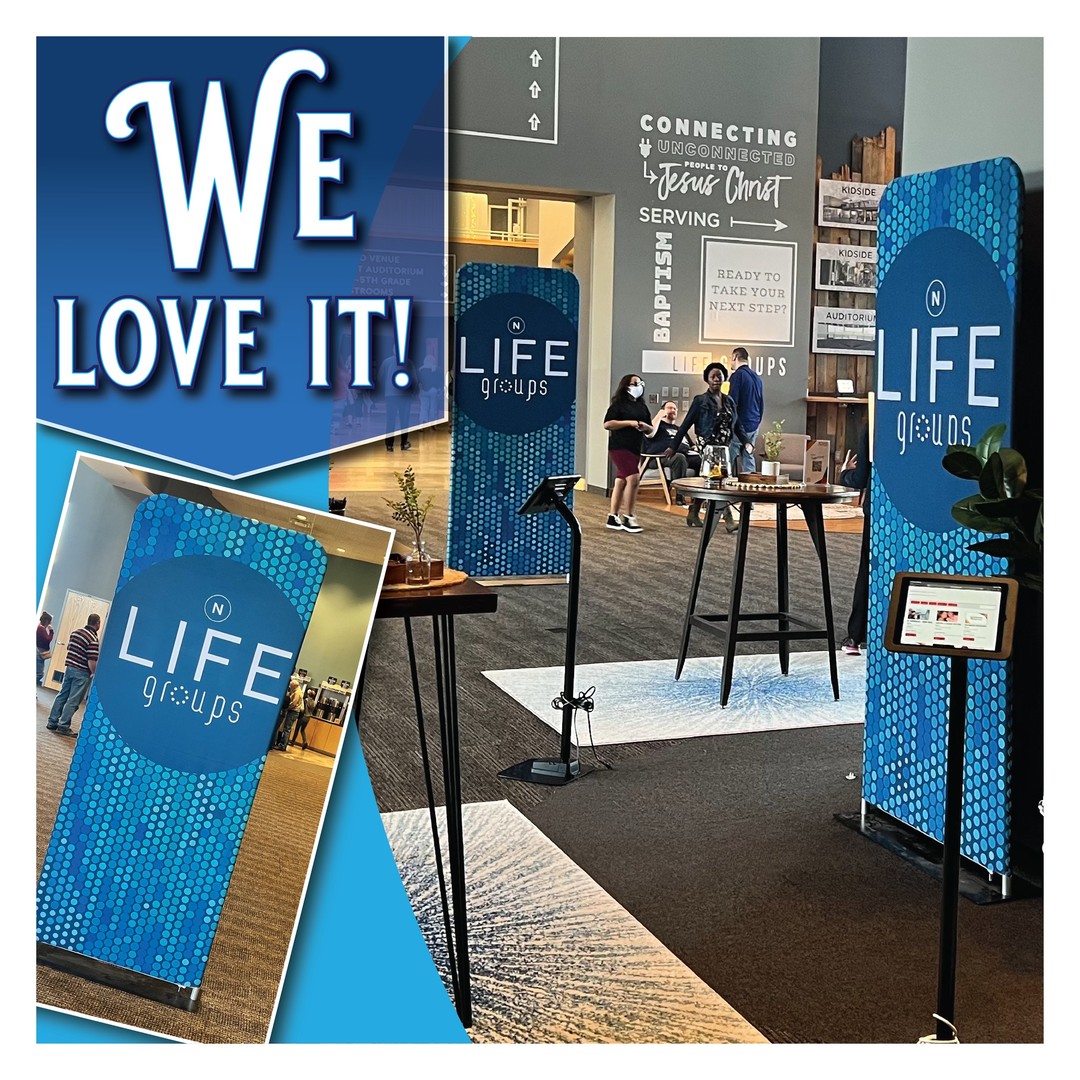 We love your display. We enjoy seeing customers with their products out and in use. Shout out to a great customer Northside Christian Church @mynorthside #churchlife #churchart #banners