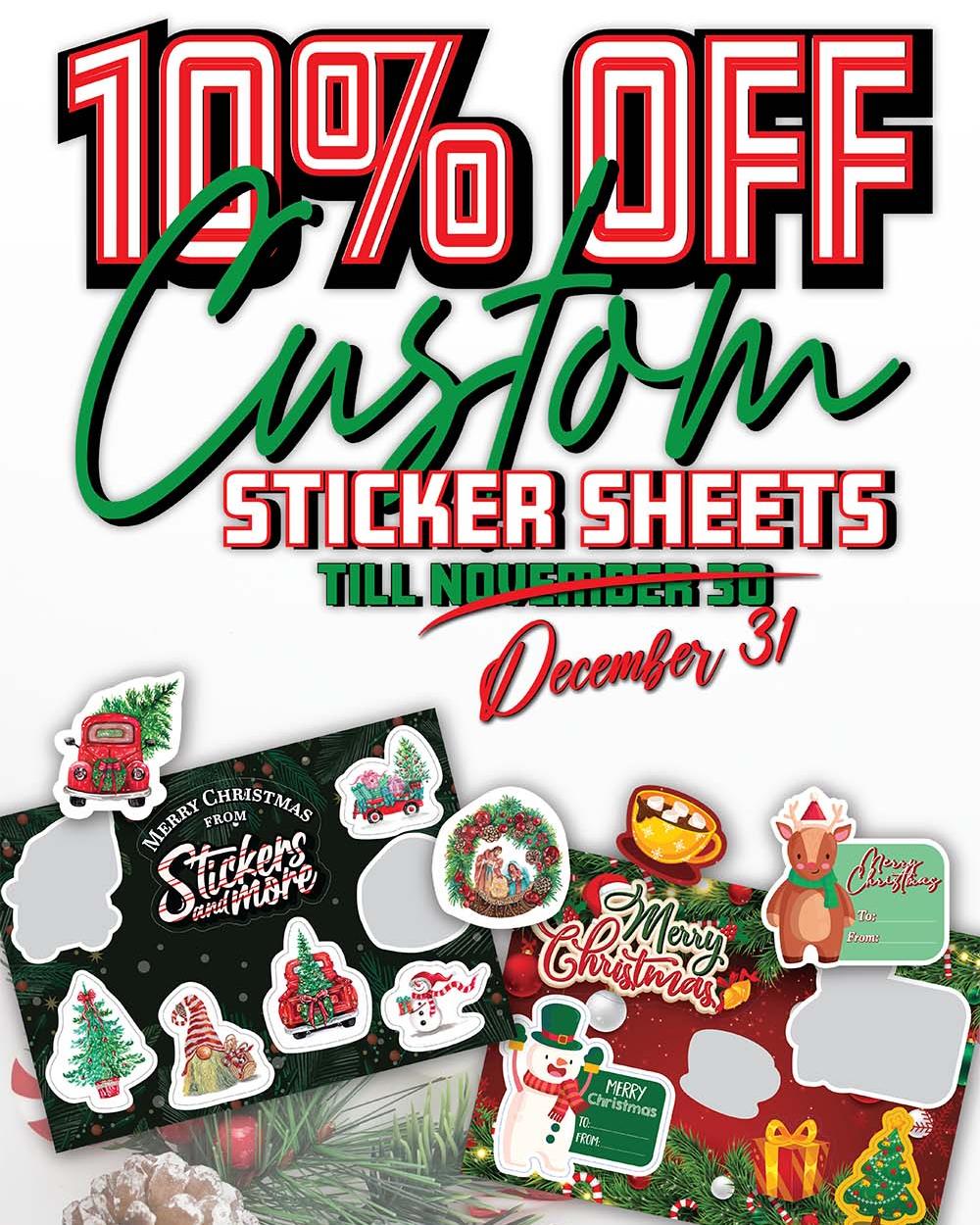 Merry Christmas Early! We are extending our sticker sheet promo through till the end of December. Don't miss out on this amazing opportunity. Sticker sheets are a fun way to promote and spread awareness of your brand. Email us and get your sticker sheet order started today! 
info@stickersandmore.com
#stickersheets #ACA American Camp Association Christian Camp and Conference Association @brewersassoc Brewers Association @acacamps @ccca.1963 #awesomestickershop #awesomestickers #holiday #promotion