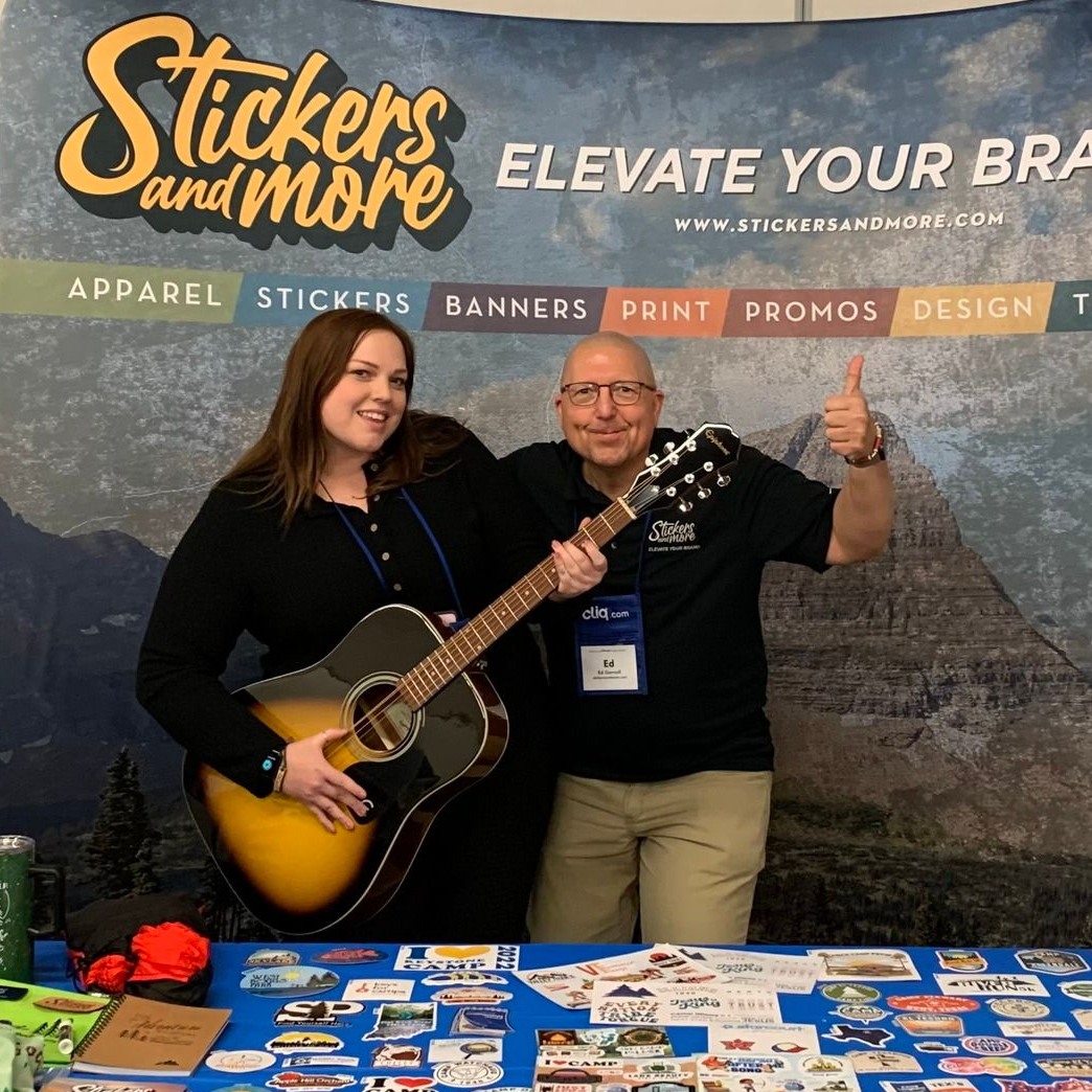 Congrats to Nicole of YMCA Camp Twin Lakes in Cedar Park, TX on winning the guitar at the American Camp Association  Taxoma Conference. We love to see happy faces at our booths. Check out our website and see how we can help you elevate your brand. 
https://stickersandmore.com/camp/
@acacamps  #ymca #camps #acacamps #ACA #funlife #camplife #winnerswin #guitar #texomaconference