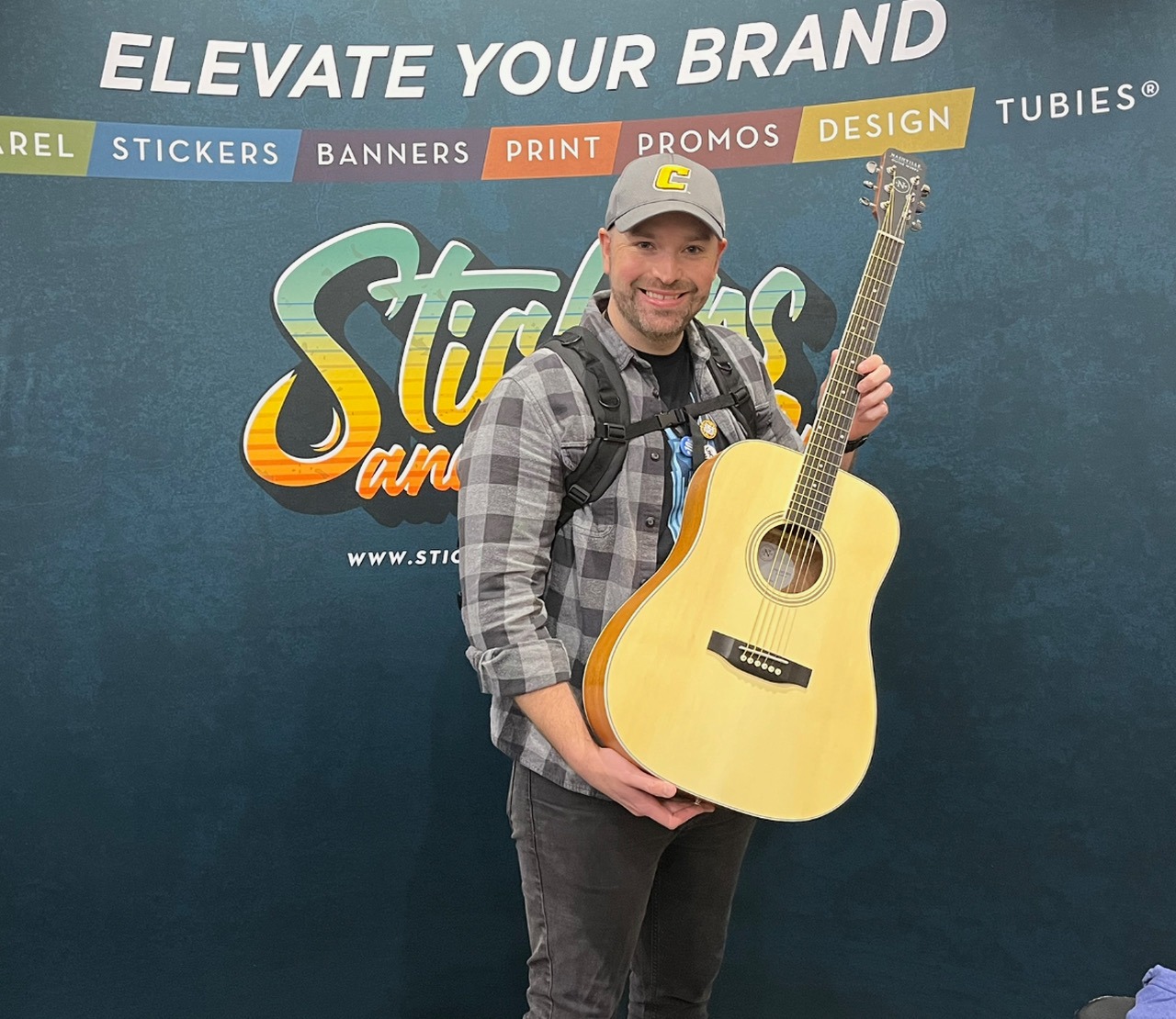 Congrats to Cody from Shiloh Baptist Church in Mt. Juliet TN, on winning our guitar at the SE Conclave Conference in Chattanooga, TN. Let us help you elevate your brand. Check out our website to see how we can help.
https://stickersandmore.com/
@myshilohbaptistchurch @ymconclave 
#guitar #funlife #winnerswin #churchlife #churching