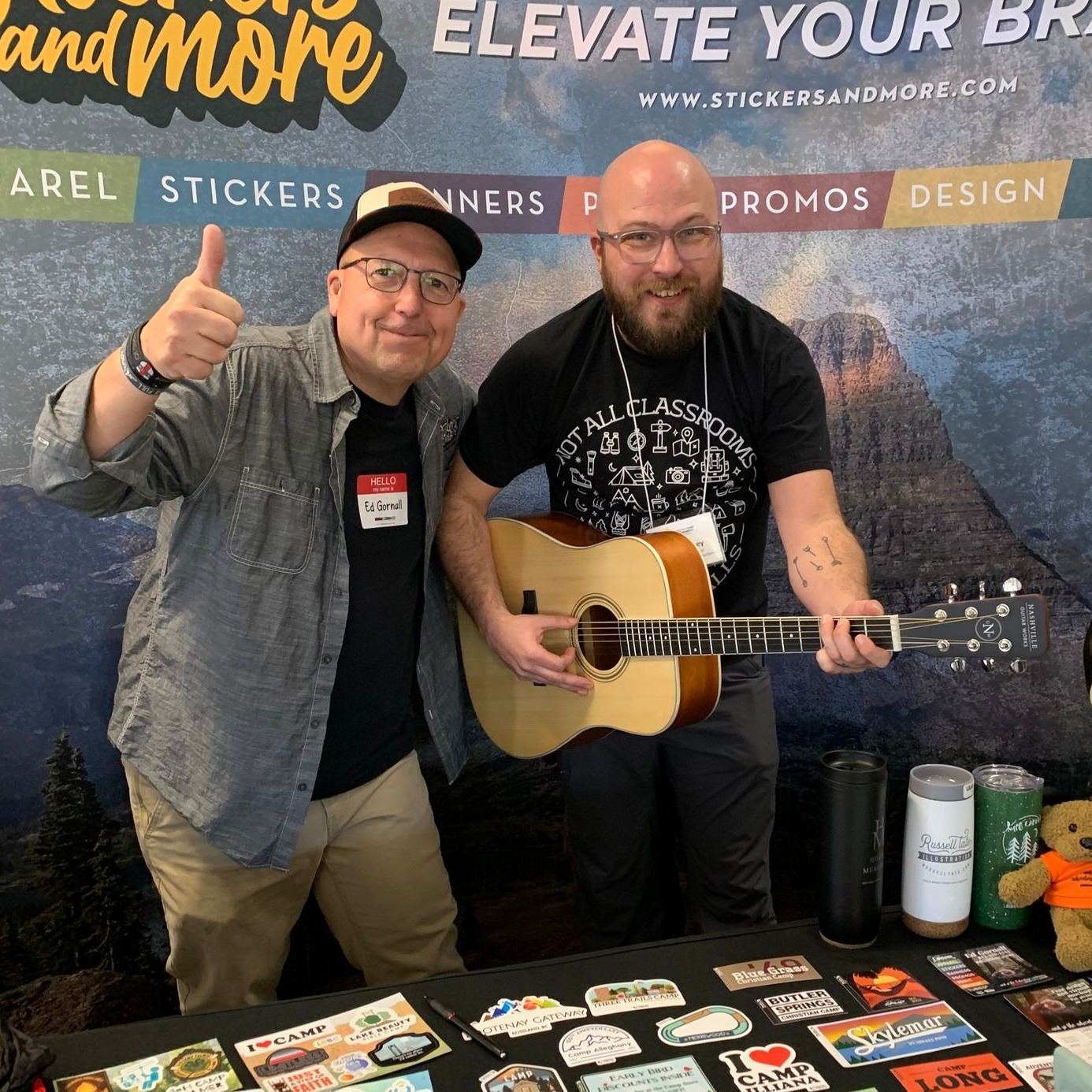 Congrats to Kevin from Quaker Haven Camp (official) on winning the guitar at the Christian Camp and Conference Association 2023 Indiana/Ohio Super Sectional Conference. We love seeing happy faces at our booths. Looking to elevate your brand, with some new merch? Check out our website and see how we can help get your brand to the place you dream of it being.
https://stickersandmore.com/camp/
@quakerhavencamp #camp #guitar #CCCA #camplife #winnerswin #merchshop #churchcamp