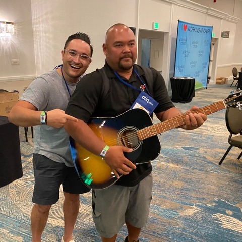 Congrats to Jerome from Valley Trails Summer Camp - Tarzana on winning the guitar giveaway at the American Camp Association  Spring Leadership Conference. Looking to elevate your brand. Check out our website and see how we can help.
https://stickersandmore.com/camp/
#acacamps #winnerswin #guitar #camplife #stickerart 
@acacamps