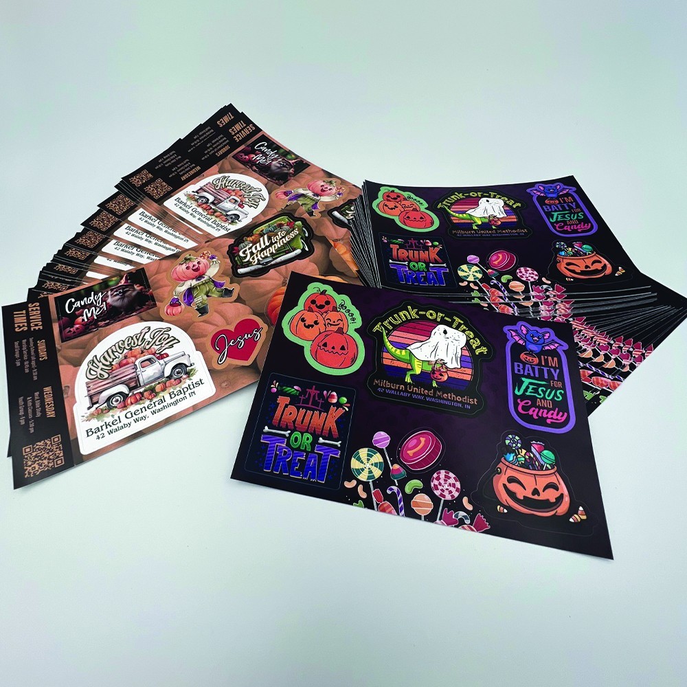 Trunk-or-Treat! Looking for the best way to get your name out there and give kids something they will enjoy too? We got this. Try out our custom sticker sheets. You can design your own, or our team of designers are here to help you get the best fun for your event. 
https://loom.ly/8luEeVg
 #goodfun #customsticker #stickersheets #trunkortreat #events #fun #stickersheet #stickerart #funlife #TrickorTreat #halloween2023 #churchlife